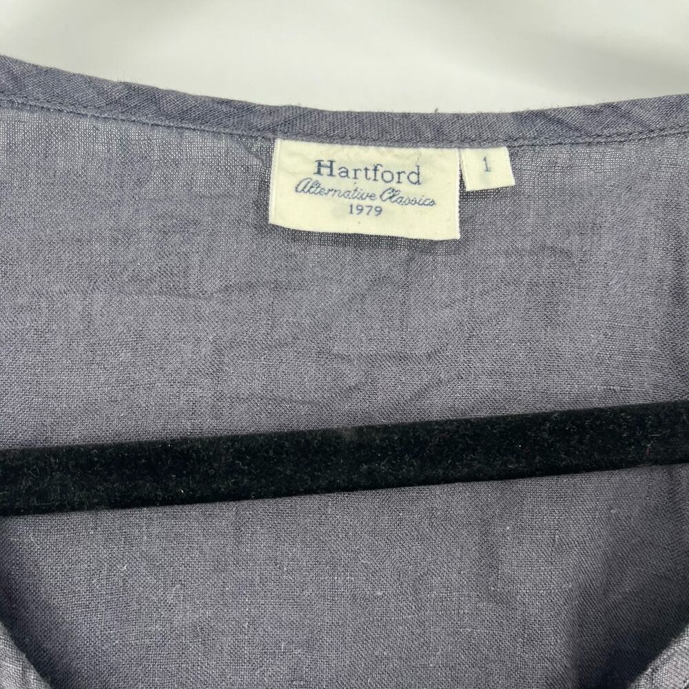 Hartford Linen Button Front Dress Gray Women Size 1 US 4 Small Casual Minimalist - Picture 3 of 10